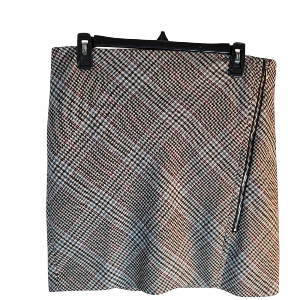 White House Black Market Plaid A-Line Mini Skirt